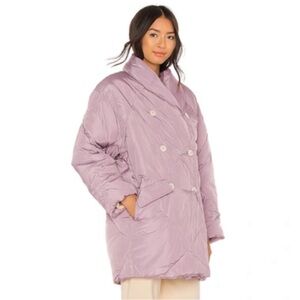 Free People Oversized Ella Puffer Jacket in Wisteria Dawn Size XS
